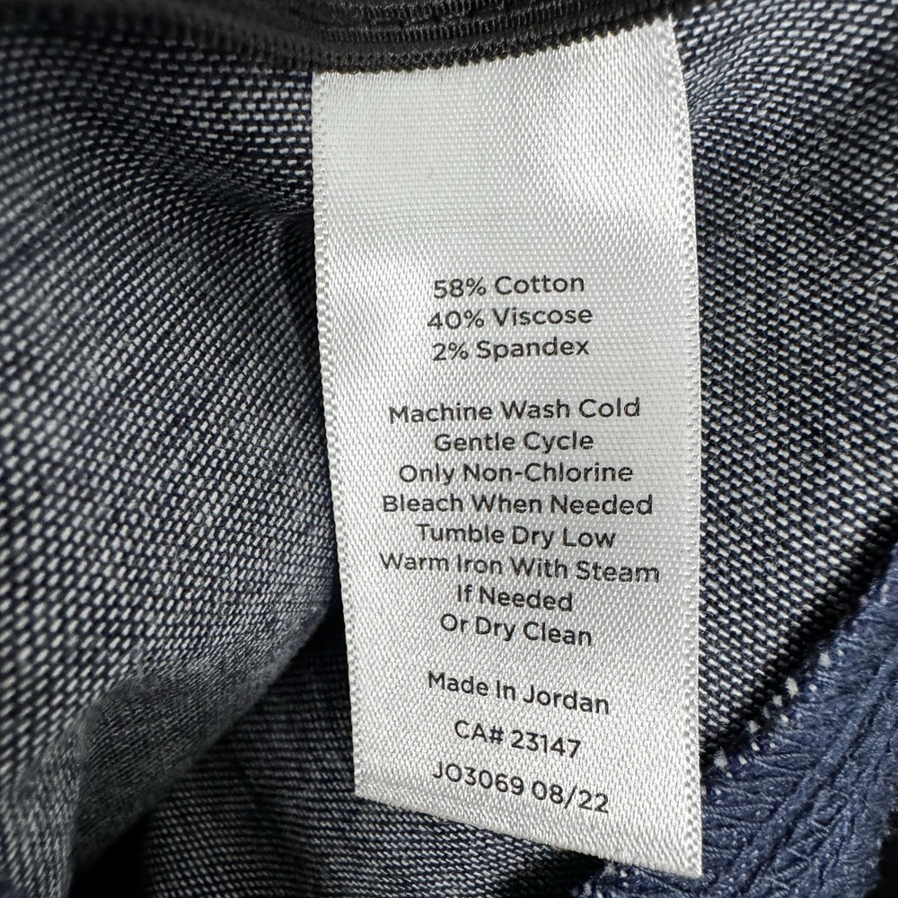 Talbots Portland Trouser Size 4P Blue Faux Denim Chambray Work Office Staple - Picture 6 of 6